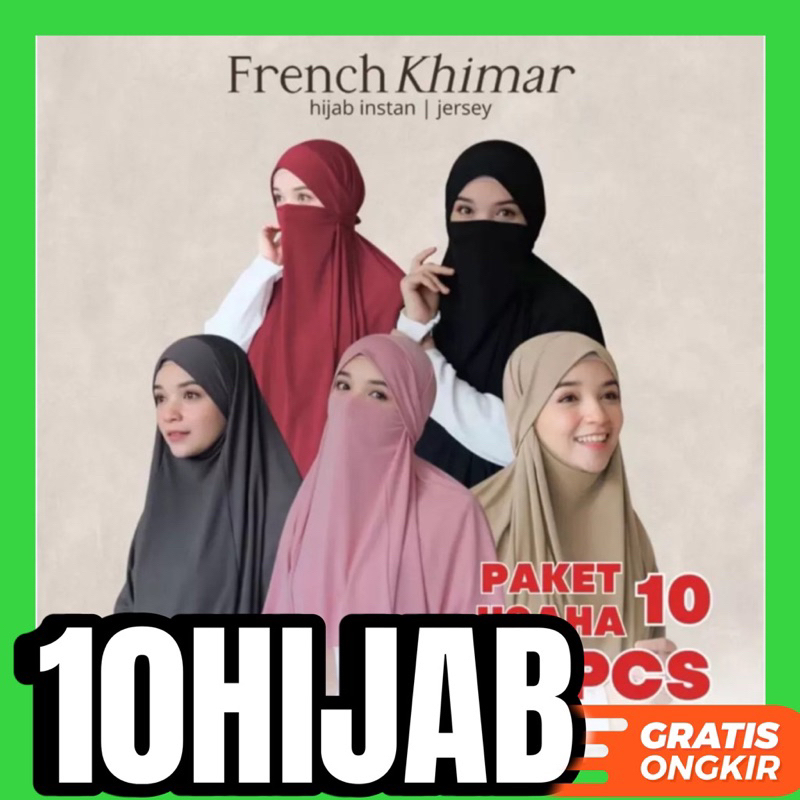 10 HIJAB BERGO FRENCH 3IN1 MALAY TALI JUMBO CADAR JERSEY PREMIUM / HIJAB INSTAN DAILY MALAYSIA LESTI