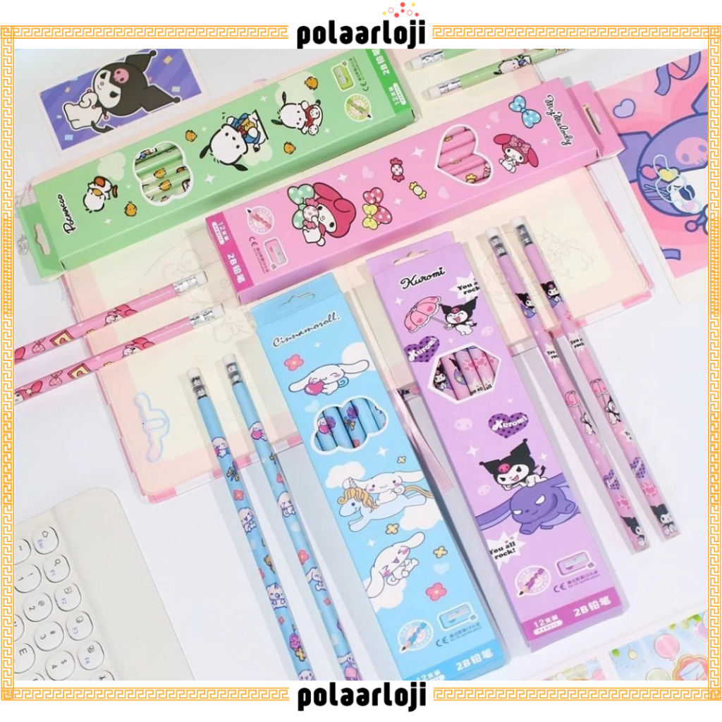 

PA (12 pcs) Pensil 2B HB Karakter / Pencil Kayu 2B HB Fancy Kartun Lucu SS277