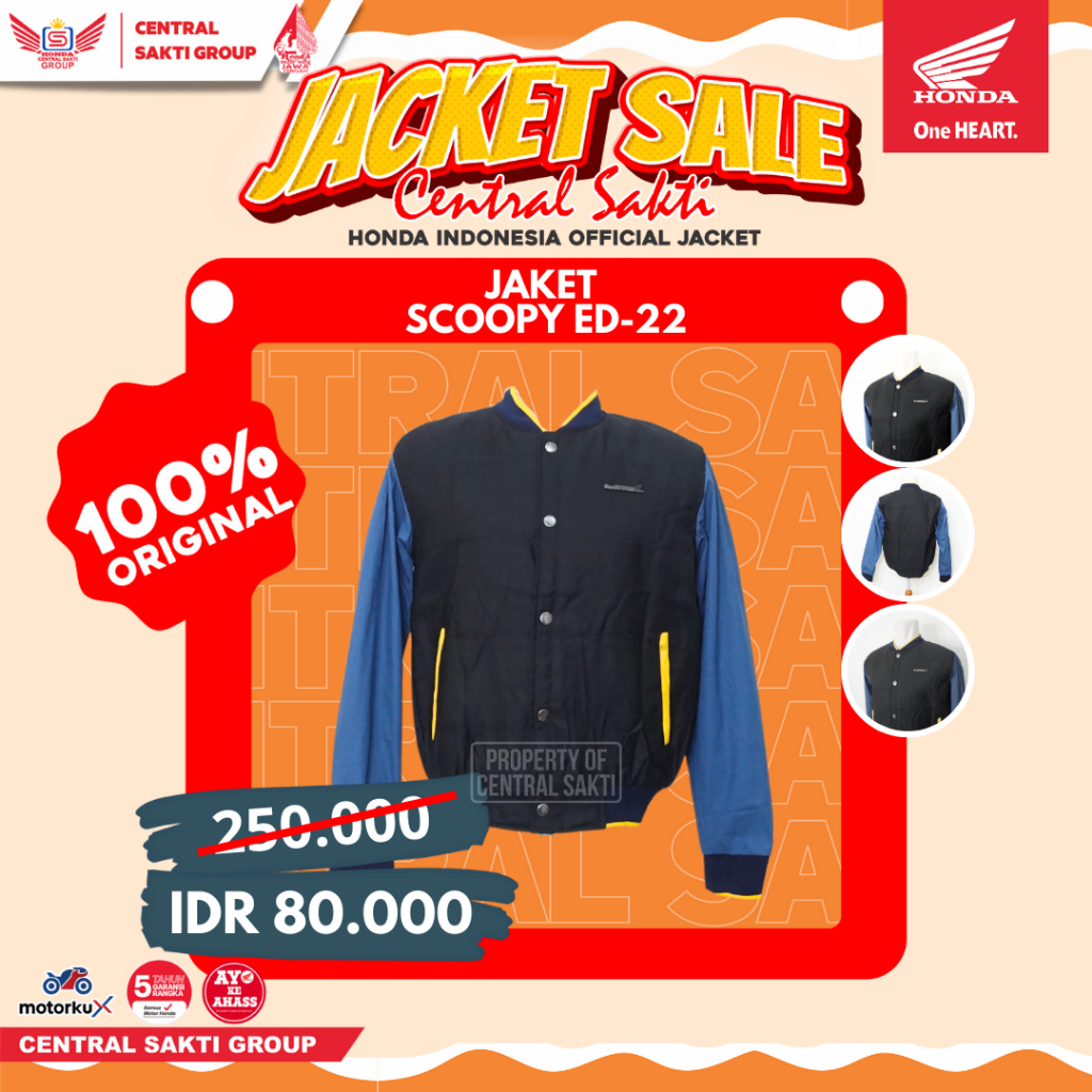 Jaket Scoopy hitam - biru