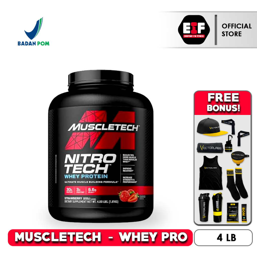 MUSCLETECH NITROTECH PERFORMANCE WHEY PROTEIN 4 Lbs / 1.8 Kg - MUSCLE BUILDING FITNESS SUPPLEMENT NI