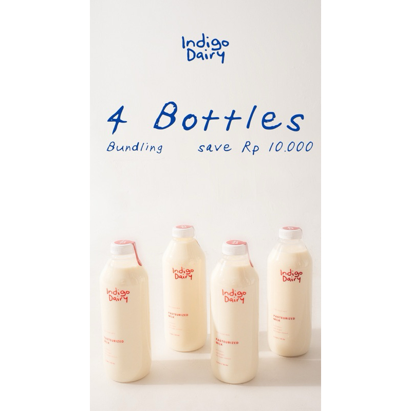 

[BUNDLING] Susu Murni Pasteurisasi 4 Liter - Indigo Dairy