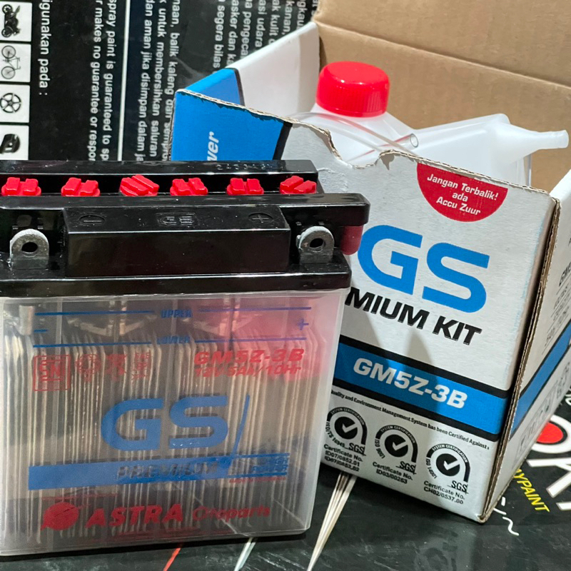 [ASLI GS ASTRA] AKI GM5Z3B BASAH GS ASTRA ACCU BASAH MIO SUPRA