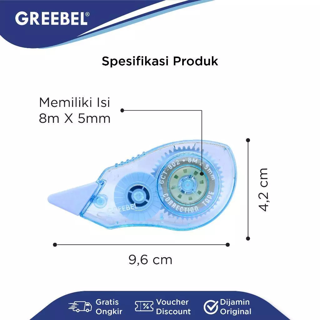

TBMO GREEBEL CORRECTION TAPE 8MX5MM GCT-802 GB SCS