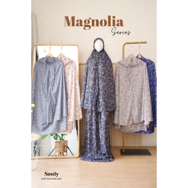 Mukena Travel  2in1 / Mukena Simpel / Mukena Motif Bunga Magnolya