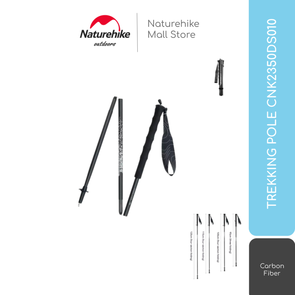 TREKKING POLE LIPAT CARBON TONGKAT HIKING NATUREHIKE CNK2350DS010