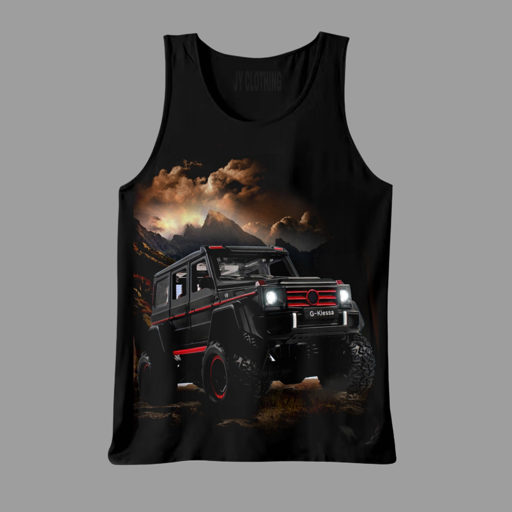 Singlet Lekbong Pria Motif Mobil Hitam