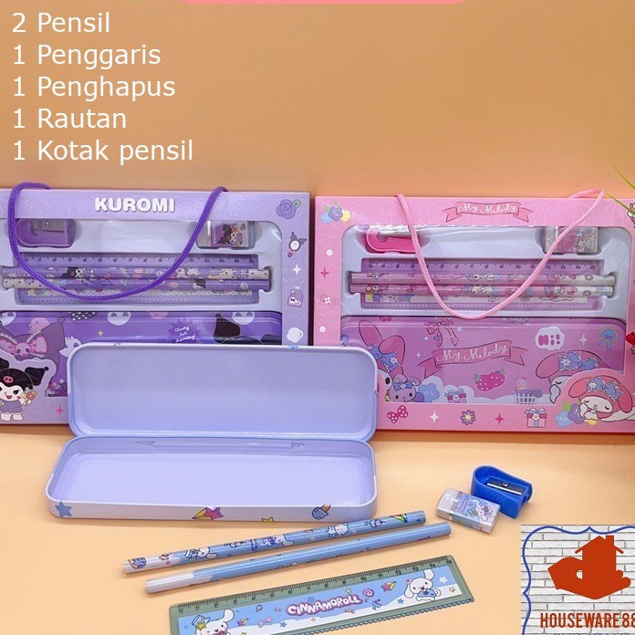 

murah TEMPAT PENSIL SET KARAKTER KUROMI KOTAK PENSIL SERUTAN TEMPAT PENSIL PENCIL CASE MELODY KUROMI Alat Tulis Set Karakter Kuromi Lucu Kotak Pensil Anak Stationery Untuk Hadiah Sekolah Kotak Pensil Viral