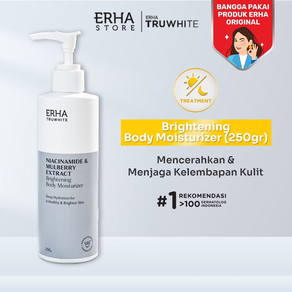 ERHA Truwhite Niacinamide & Mulberry Extract Brightening Body Moisturizer 250g - Lotion Pencerah & P