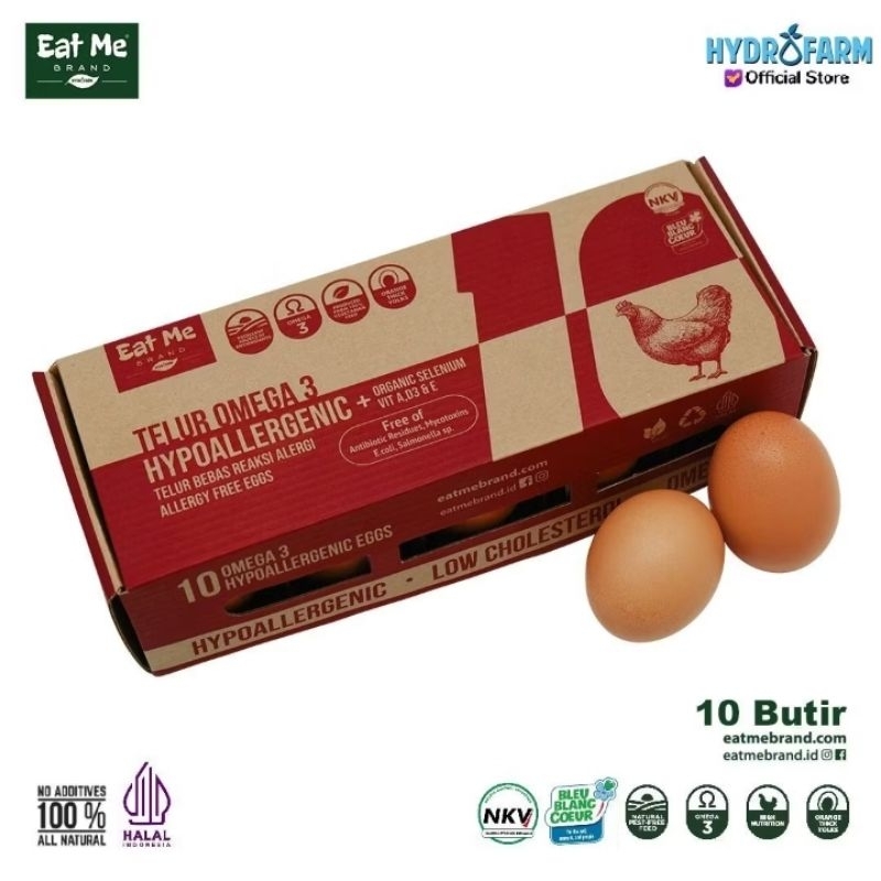 

Eat Me Brand - Telur Hypoallergenic Omega Eggs / Telur Bebas Reaksi Alergi Free Eggs