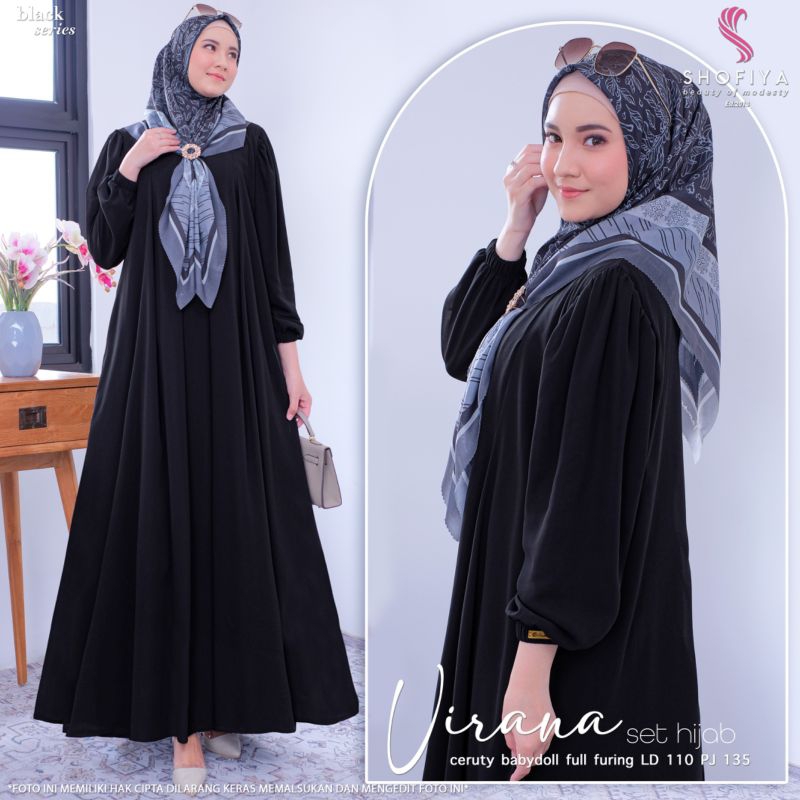 (NEW)GAMIS MIDI DRESS OOTD//VIRANA FREE HIJAB - NABILA BY SHOFIYA