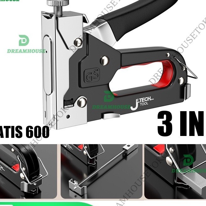 

KP8 4in1 Staples Stapler Staple Gun Paku 3 In 1 Kuku DIY Konsi Furnitur Konsi Pelapis Pelapis Pintu Tipe U Gratis 6 T Tipe Stapler Pertukangan Rumah Alat Alat Stapler Pertukangan
