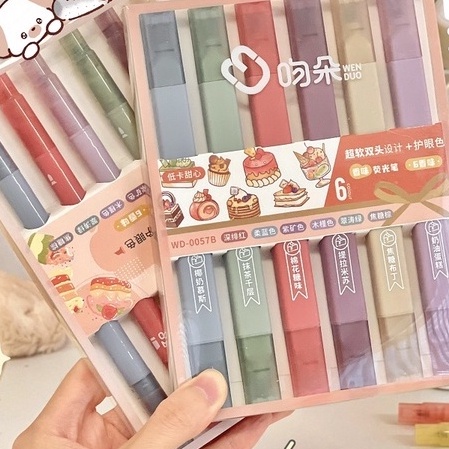

Termurah 6 Pcsset Ganda Kepala Ujung Lembut Pena Stabilo Set Morandi Retro Warna Marker Pen Berwarna Pena Lukisan Pen Journal Pen