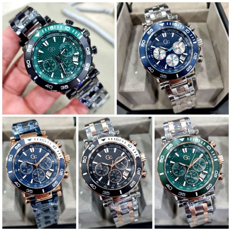 JAM TANGAN PRIA GC Z14008G7 | GUESS COLLECTIONS SILVER COMBI ORI BM