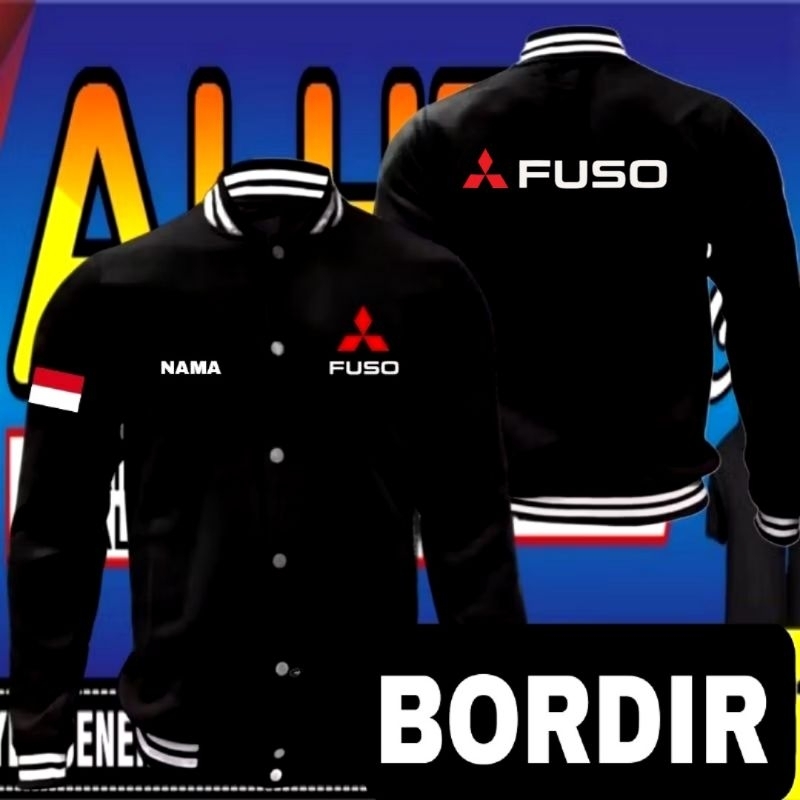 Jaket bordir Mitsubishi Fuso jaket Mitsubishi Fuso jaket baseball Mitsubishi Fuso jaket varsity Fuso