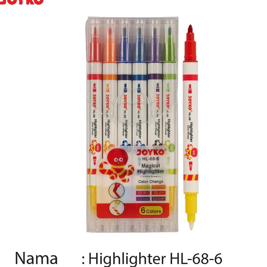 

Khusus Joyko HL68 Magical Hhlhter Color Change Textr AJAIB Isi 6 Pewarna Teks