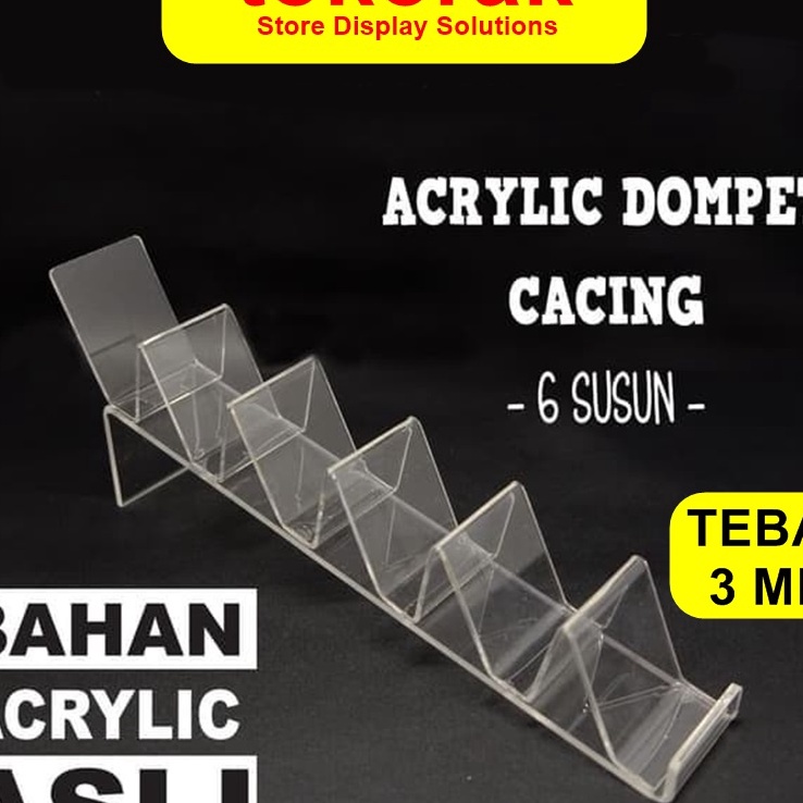 

HJ6 ACRYLIC DOMPET CACING 6 SUSUN AKRILIK ASLI STAND TEMPAT HANDPHONE
