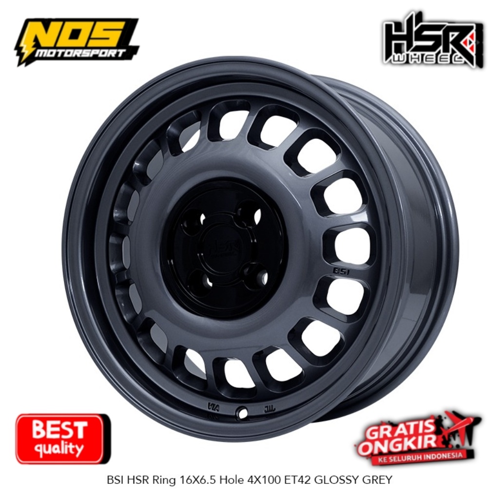 VELG JAZZ YARIS BRIO MAZDA2 R16 LEBAR 6.5 BAUT 4X100 ET42 HSR BSI RING 16 | VELG RACING MODEL KALENG