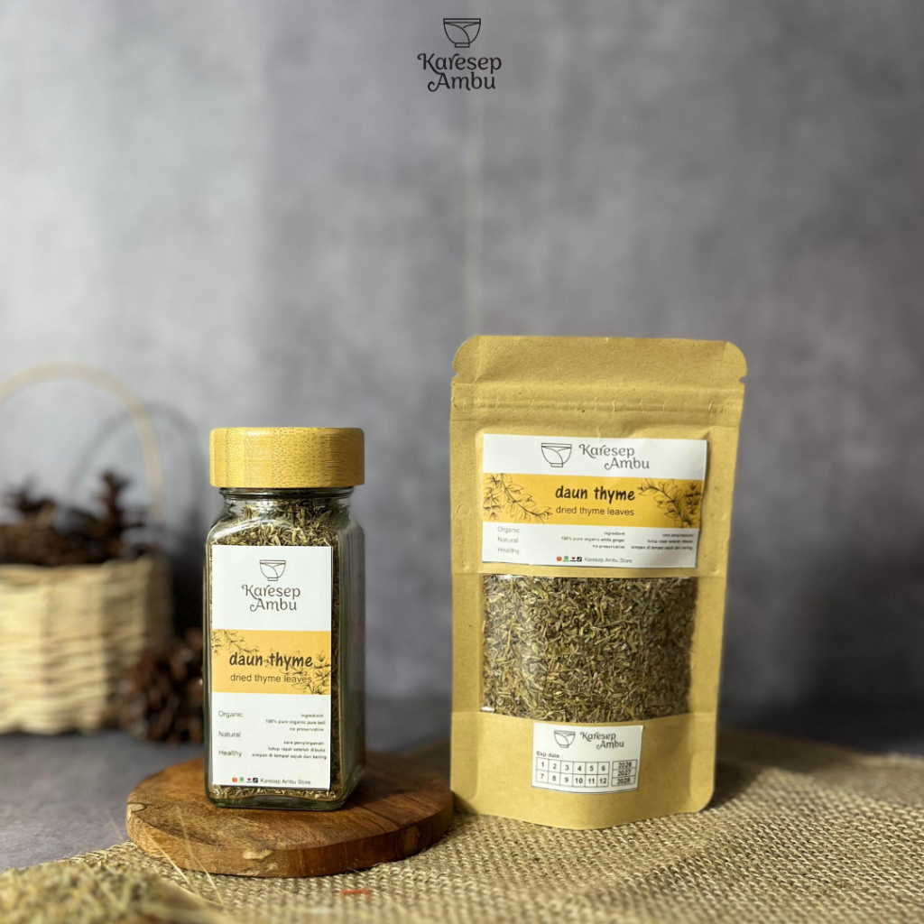 

Daun Timi / Dried Thyme Leaves - Bumbu Dapur Rempah Asli Murni Organik / Dry Herbs & Spices by Karesep Ambu