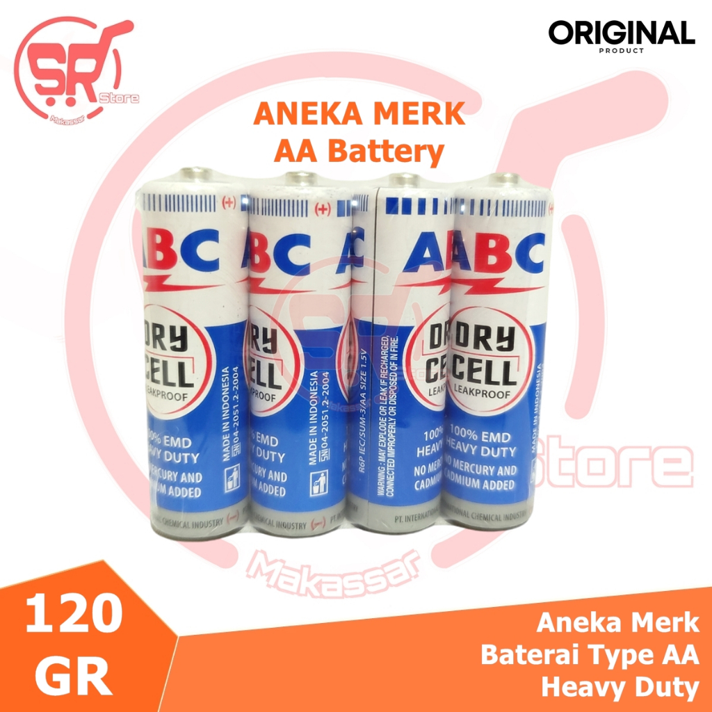 Baterai AA Aneka Merk / ABC AA Battery ( SR Store MKS / SR Store Makassar )