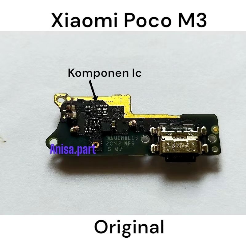 Connector Charger Xiaomi Poco M3 Original Full Komponen Ic Papan Board Charger Mic Poco M3