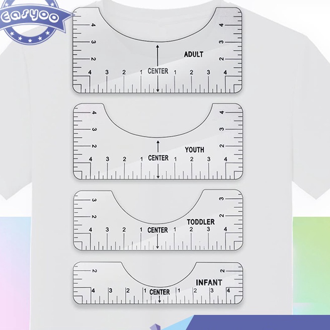 

HJ6 Isi 4 TShirt Ruler Guide Alat Penggaris Penjajajaran Kaos Untuk Desain Tengah