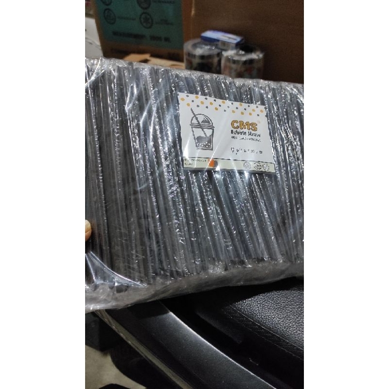 

isi 500 Sedotan hitam seteril higienis ukuran 6mmX21cm cocok buat Es teh jumbo