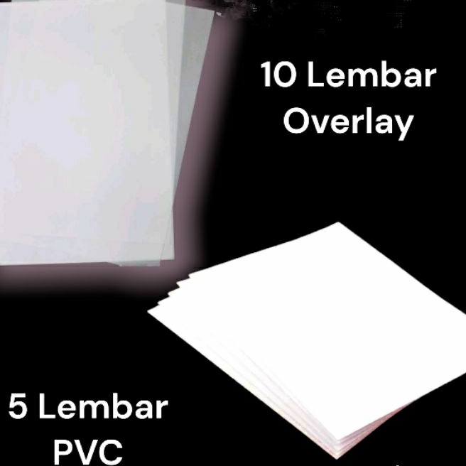 

Terbaik 1 set Bahan PVC ID card Overlay Lapisan tengah ukuran 2x3 cm inkjet isi 5 sheet 5 card