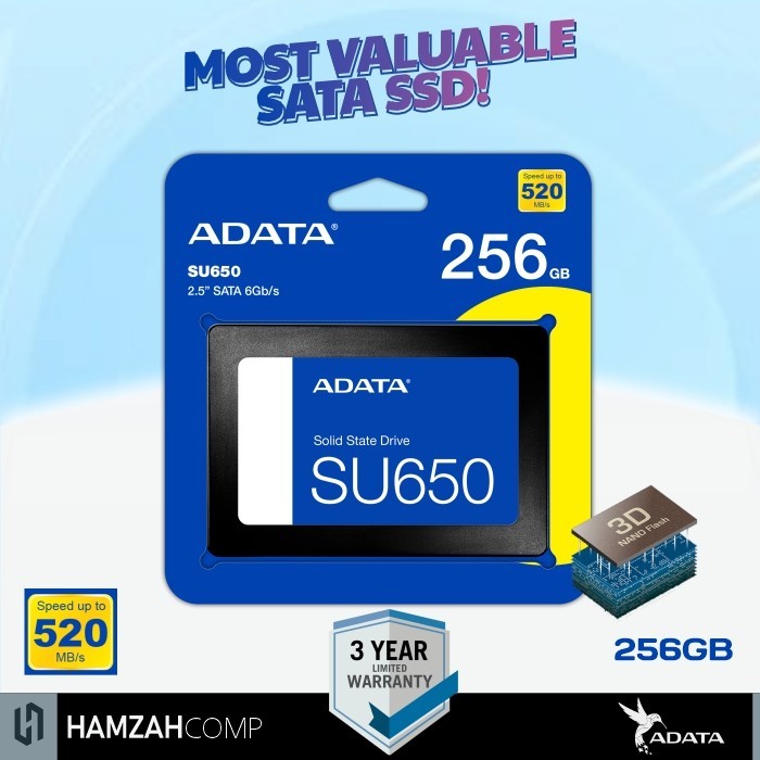 ADATA 256GB SU650 SATA III 2.5" / SSD ADATA SU650 256GB Laptop Komputer