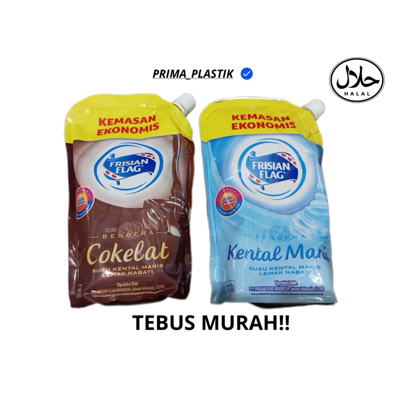 

Frisian Flag Susu Kental Manis Pouch 545gr | Kental manis pouch | kental manis pouch cokelat susu kental manis bendera