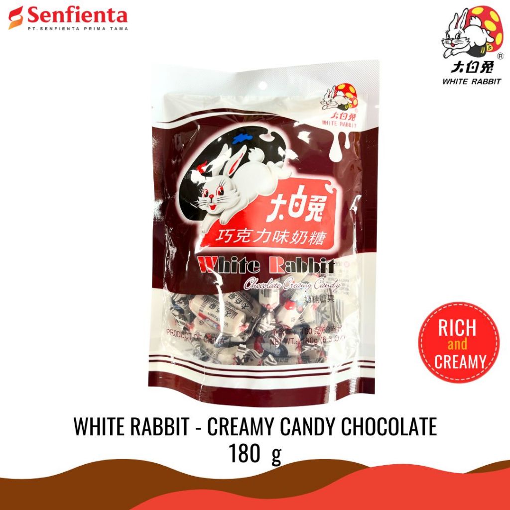 

White Rabbit Chocolate Creamy Candy 180 gr | Permen Susu Cokelat (Non Halal)