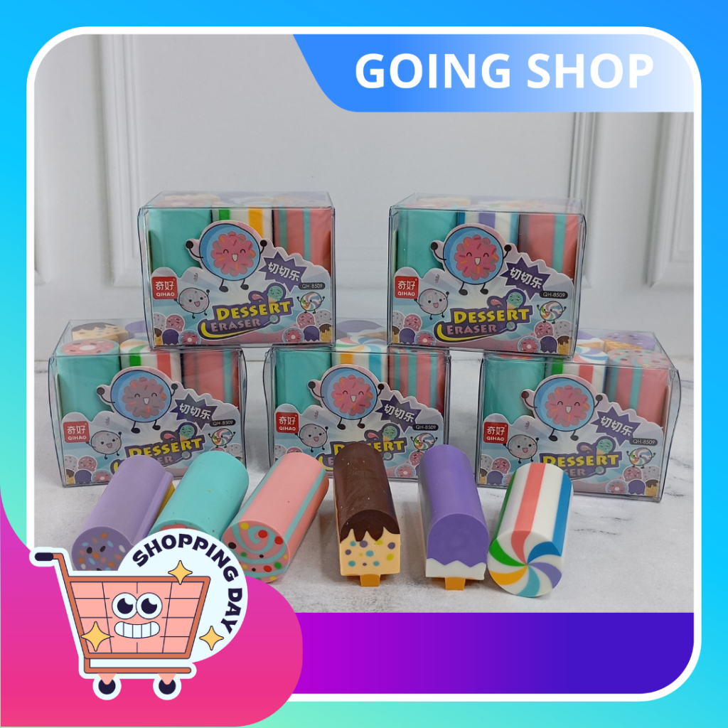 

[ GS ] 1 SET ISI 6 PCS Penghapus Batangan Anak Sekolah Motif Lucu
