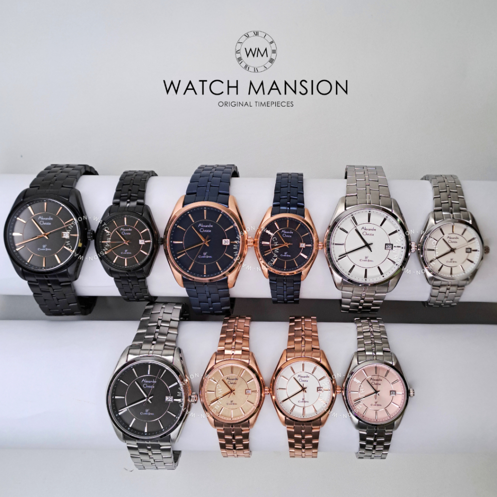 JAM TANGAN COUPLE ALEXANDRE CHRISTIE 8578 AC8578 AC 8578 ANALOG STAINLESS STEEL ORIGINAL GARANSI 1 T