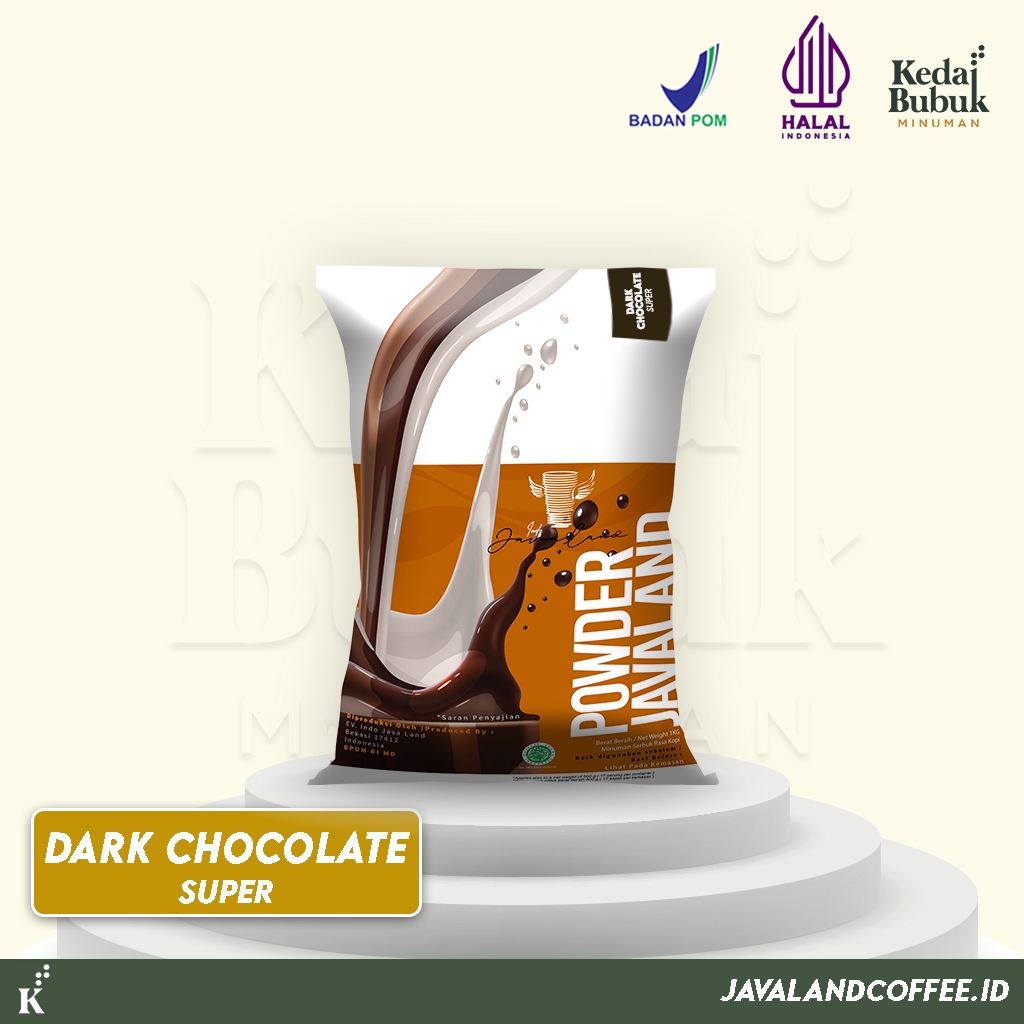 

Javaland Bubuk Minuman Rasa Dark Chocolate / Coklat 1Kg - Super Plain | Bubble Powder Drink Boba