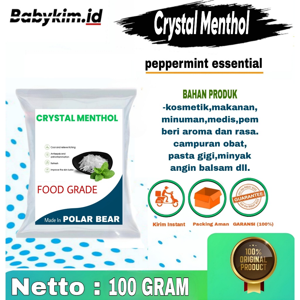 

Crystal Menthol (FOOOD GRADE) POLAR BEAR 100 Gram