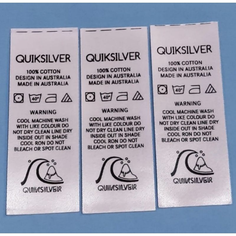 

label baju satin custom 2.5/3.2 dasar putih harga per lusin