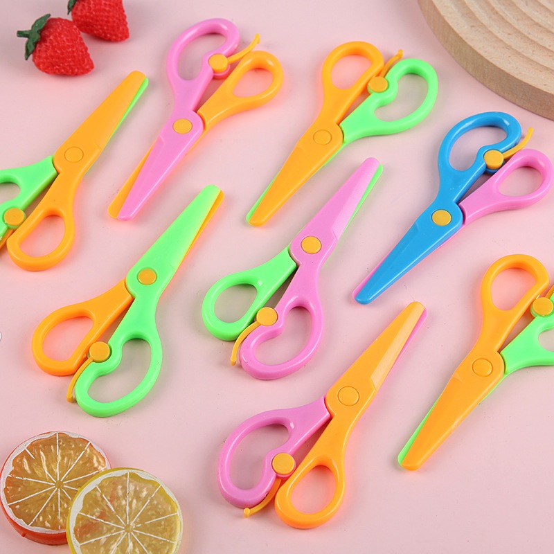 

Gunting anak-anak yang aman, gunting plastik untuk kerajinan tangan di taman kanak-kanak, gunting DIY untuk memotong kertas,Children's Plastic Scissors