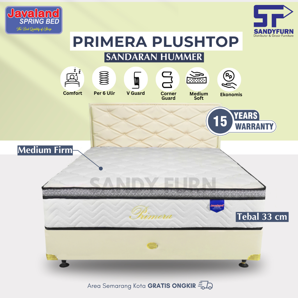 Javaland Springbed Primera Plushtop Putih Bedset