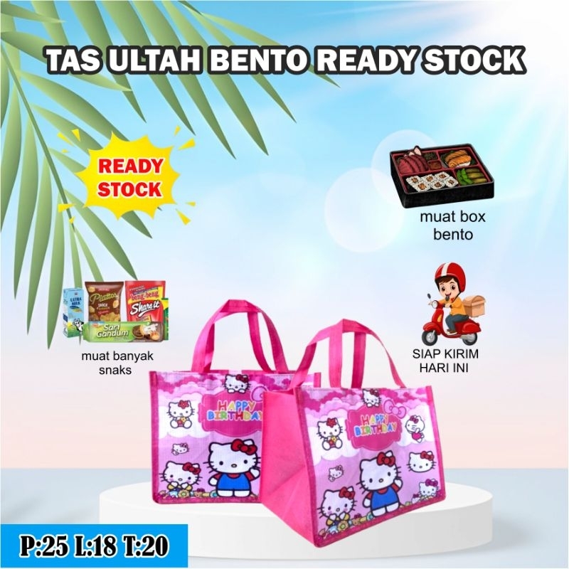 

Tas Ready Stock Muat Kotak Bento/Tas Ulang Tahun/Tas Ulang Tahun Bento/Tas Ultah Ready Ukuran P:25 L:18 T:20