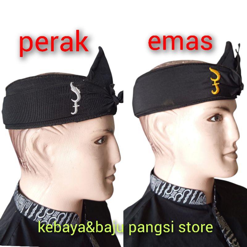 Iket sunda kujang bordir perak&emas