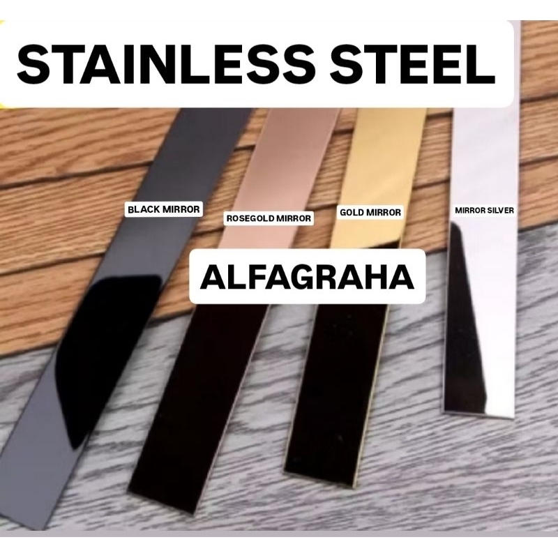 LIST PLAT STRIP LEMBARAN MIRROR GOLD ROSEGOLD HAIRLINE GOLD ROSE HAIRLINE BLACK MIRROR BLACK HAIRLIN