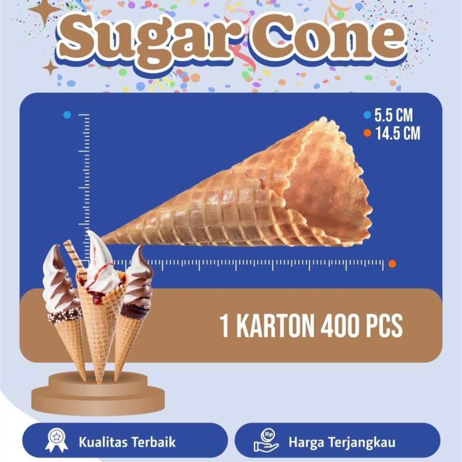 

Boduo Cone Waffle Ice Cream Ukuran Besar 1dus isi 400pcs mirip Mixue