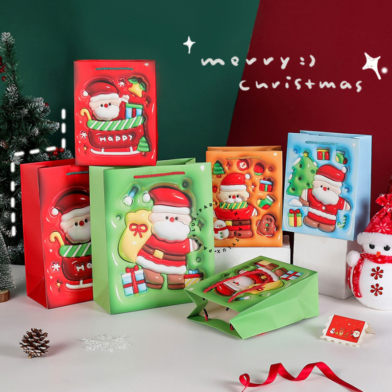 

Paper Bag Natal 3D Cute Cartoon / Goodie Bag Christmas Tas Hampers Natal