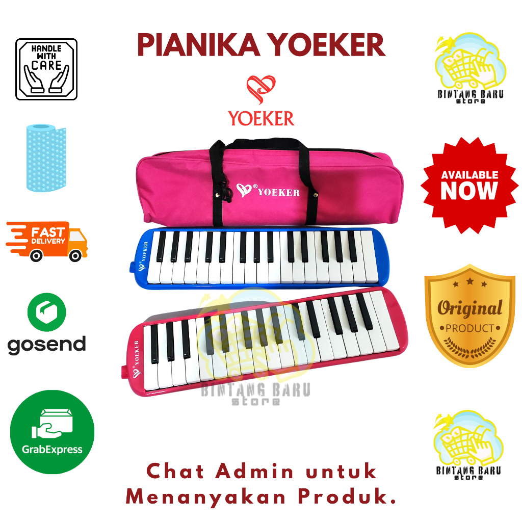 YOEKER - PIANIKA TIUP YK-M-0001 - BIRU DAN PINK
