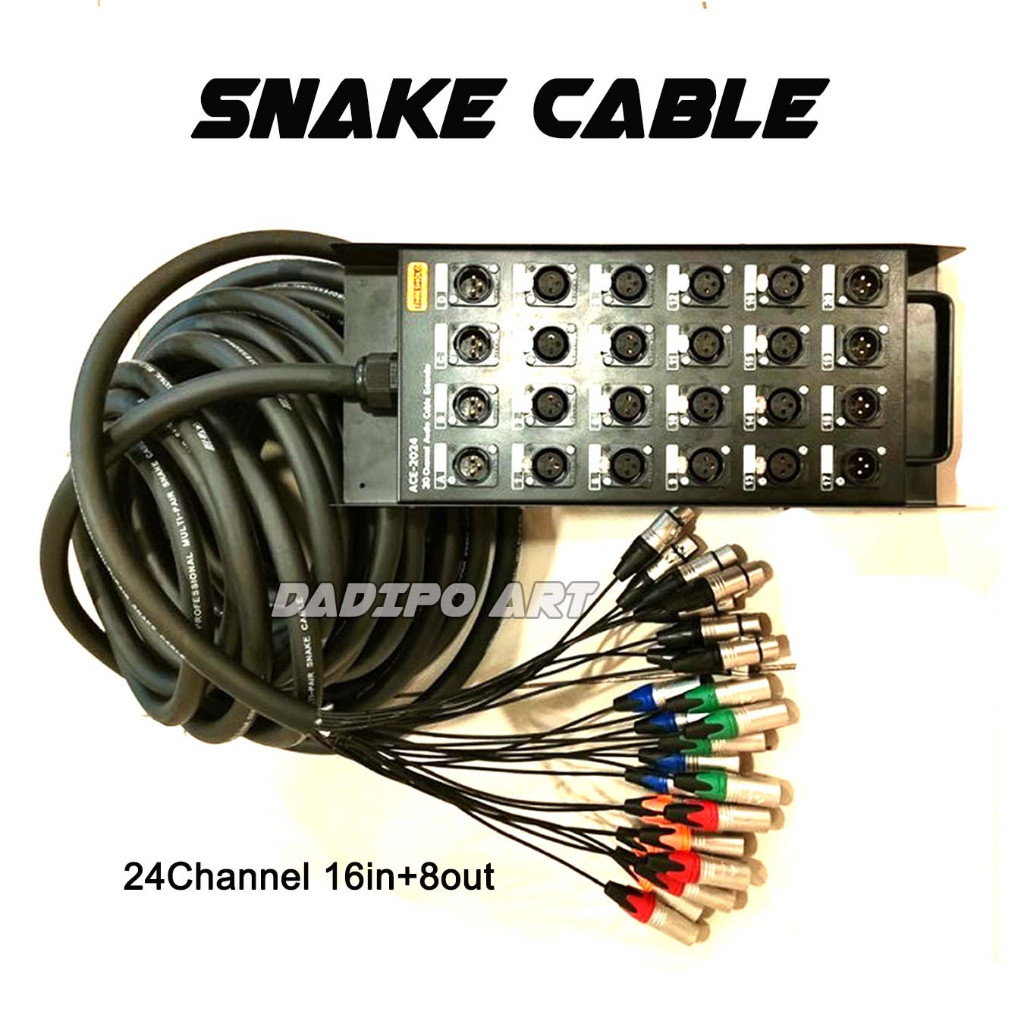 Snake Kabel 24ch 16in 8out Lengkap dengan Box Custom - 30meter
