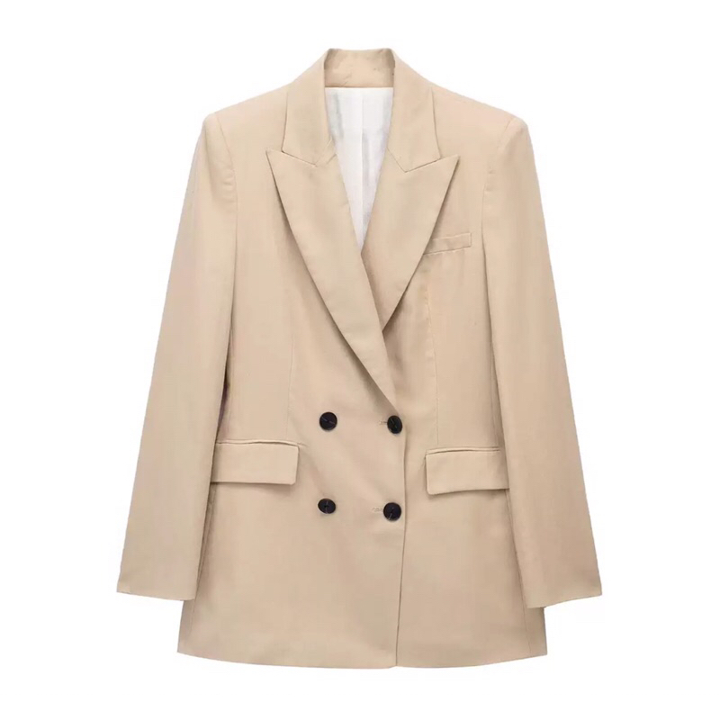 [BODYSHAPPER] Blazer linen outer lengan panjang wanita