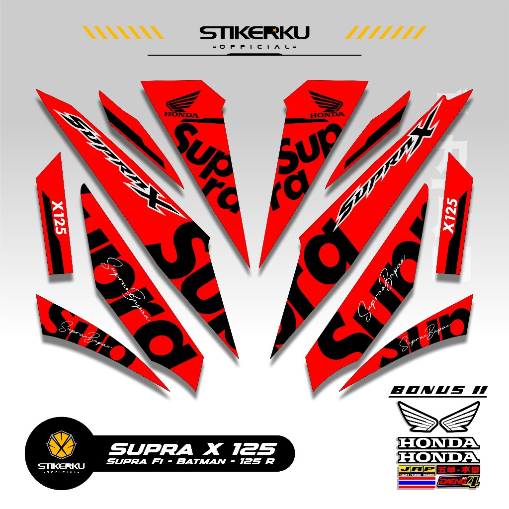 STRIPING SUPRA X 125 MOTIF X94 STIKER SUPRA BATMAN 125 2008 2013 STICKER WAVE 125 STIKERKU DECAL