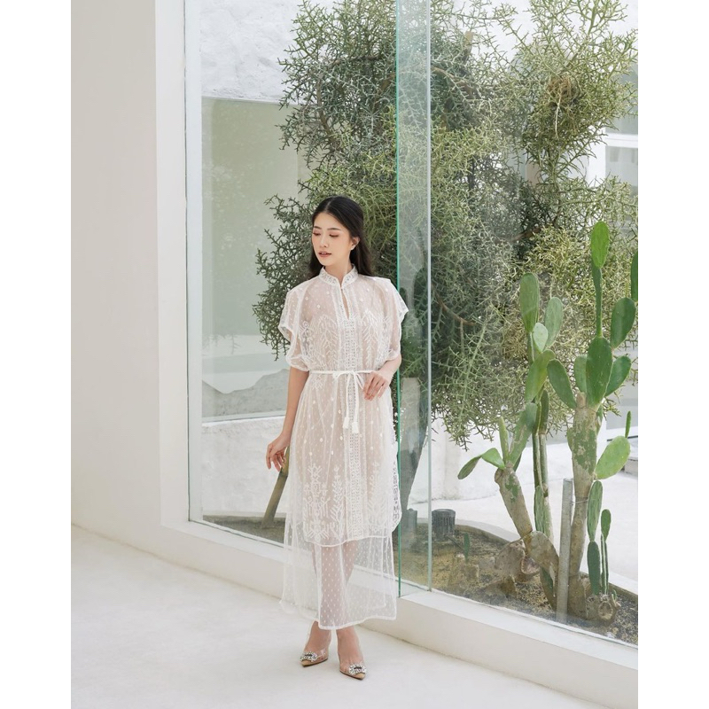 SEWA | RENT Tabita White Cream Dress by aura label kondangan lamaran
