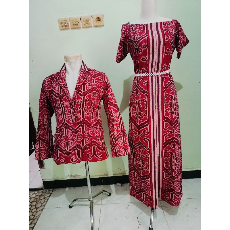 couple dress wanita dan jas khas Dayak iban couple  baju pua kumbu khas kalimantan