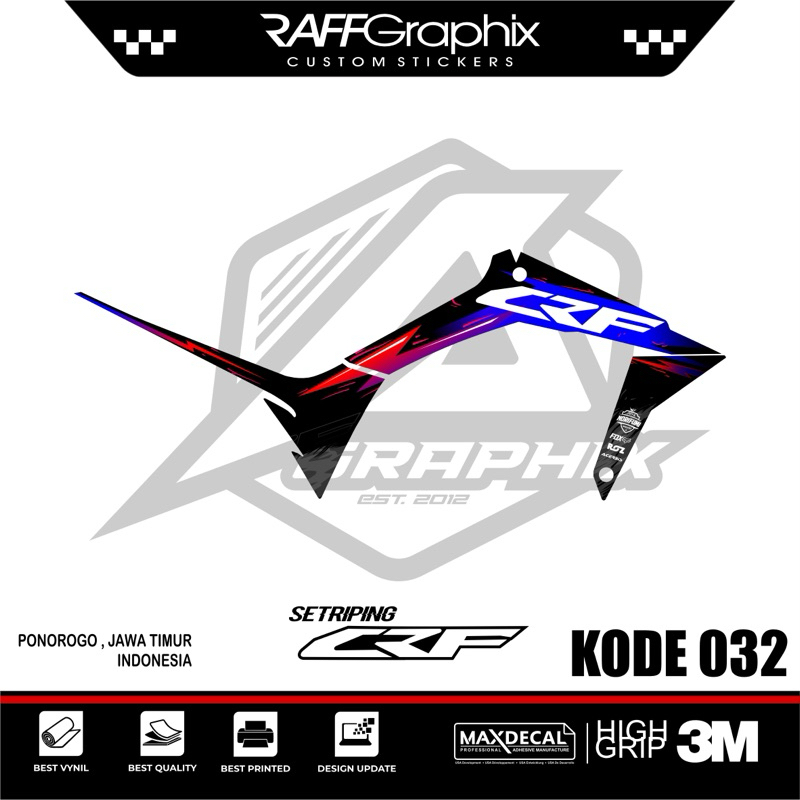 Sticker striping crf-decal striping crf-decal crf150l-sticker sticker terbaru crf-crf032