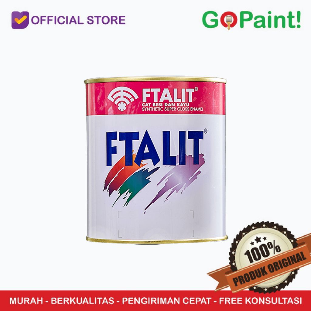CAT MINYAK KAYU DAN BESI | FTALIT 1 KG WARNA SILVER KODE 998 | KEMASAN KALENG